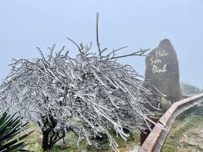 Những du khách hào hứng trèo lên đỉnh Mẫu Sơn – Lạng Sơn, ngắm nhìn vẻ đẹp tuyết trắng phủ trắng, khách sạn, nhà nghỉ đều đông đúc.