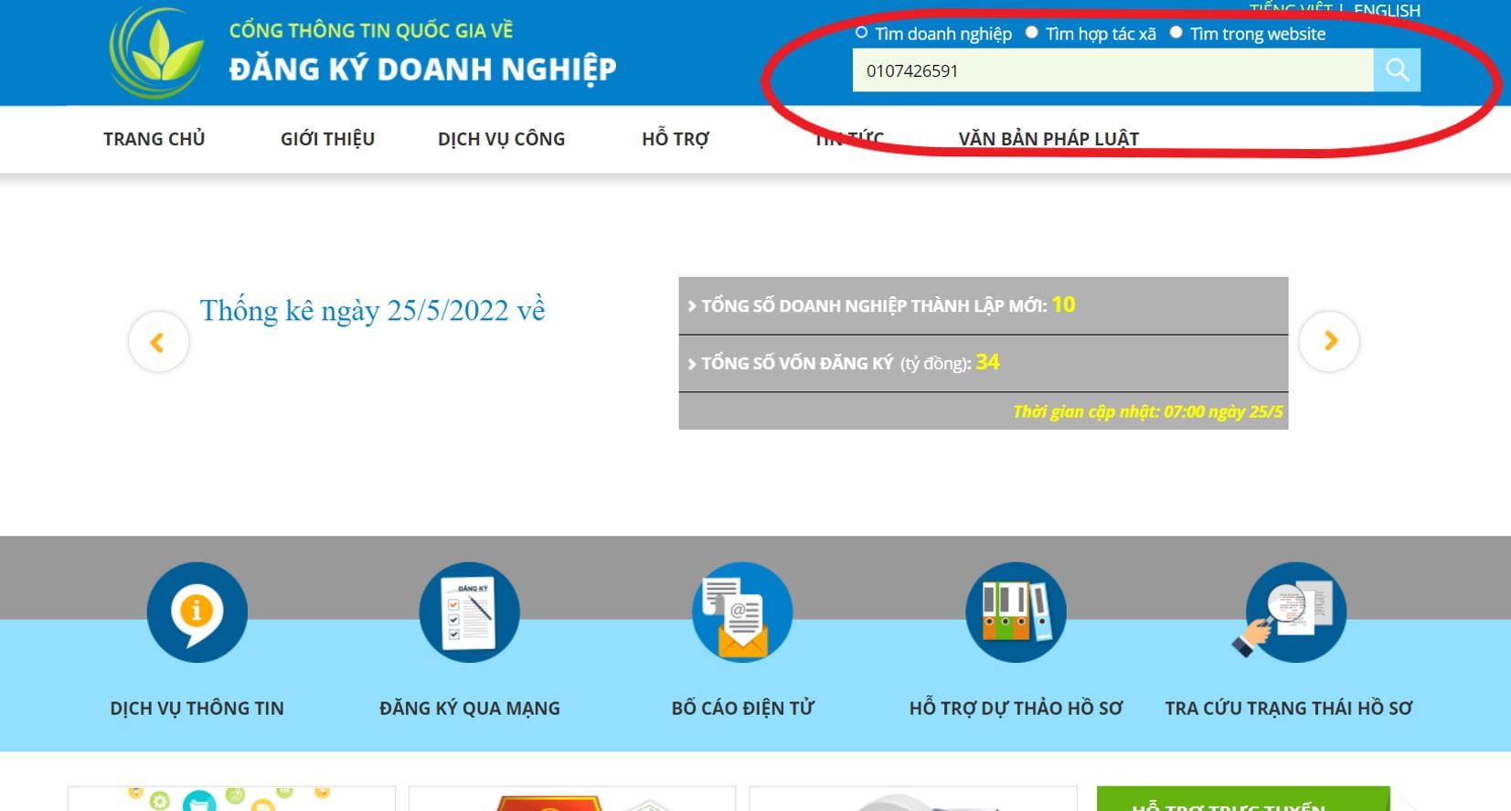 Hướng dẫn tìm kiếm thông tin về lĩnh vực kinh doanh của doanh nghiệp